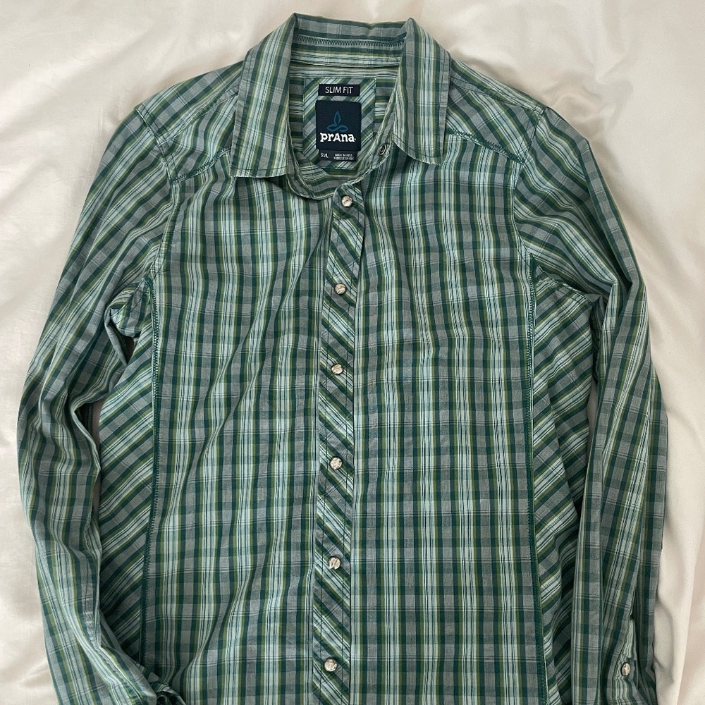 Prana Mens Long Sleeve Shirt with Pearl Snaps